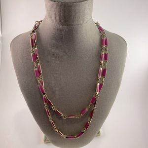 J.Crew Hot Pink Barbiecore 18k Gold-plated Necklace